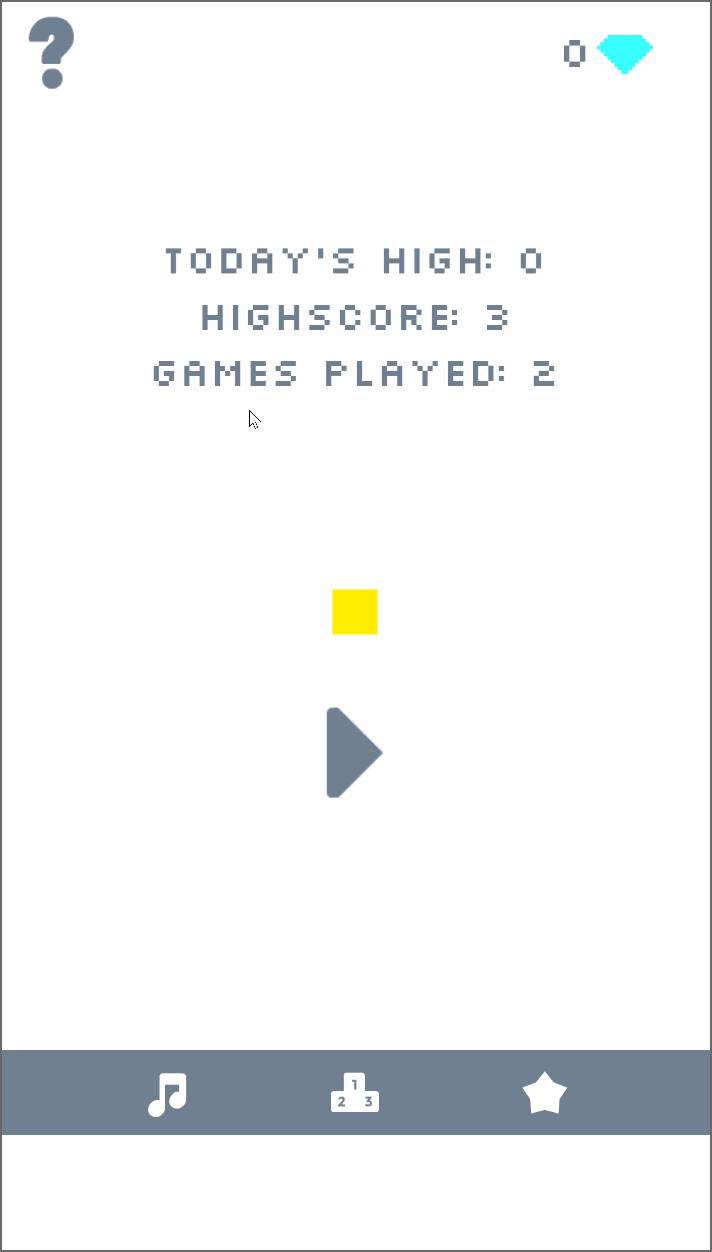 Pixel Climb gameplay: a yellow block jumping between colored platforms